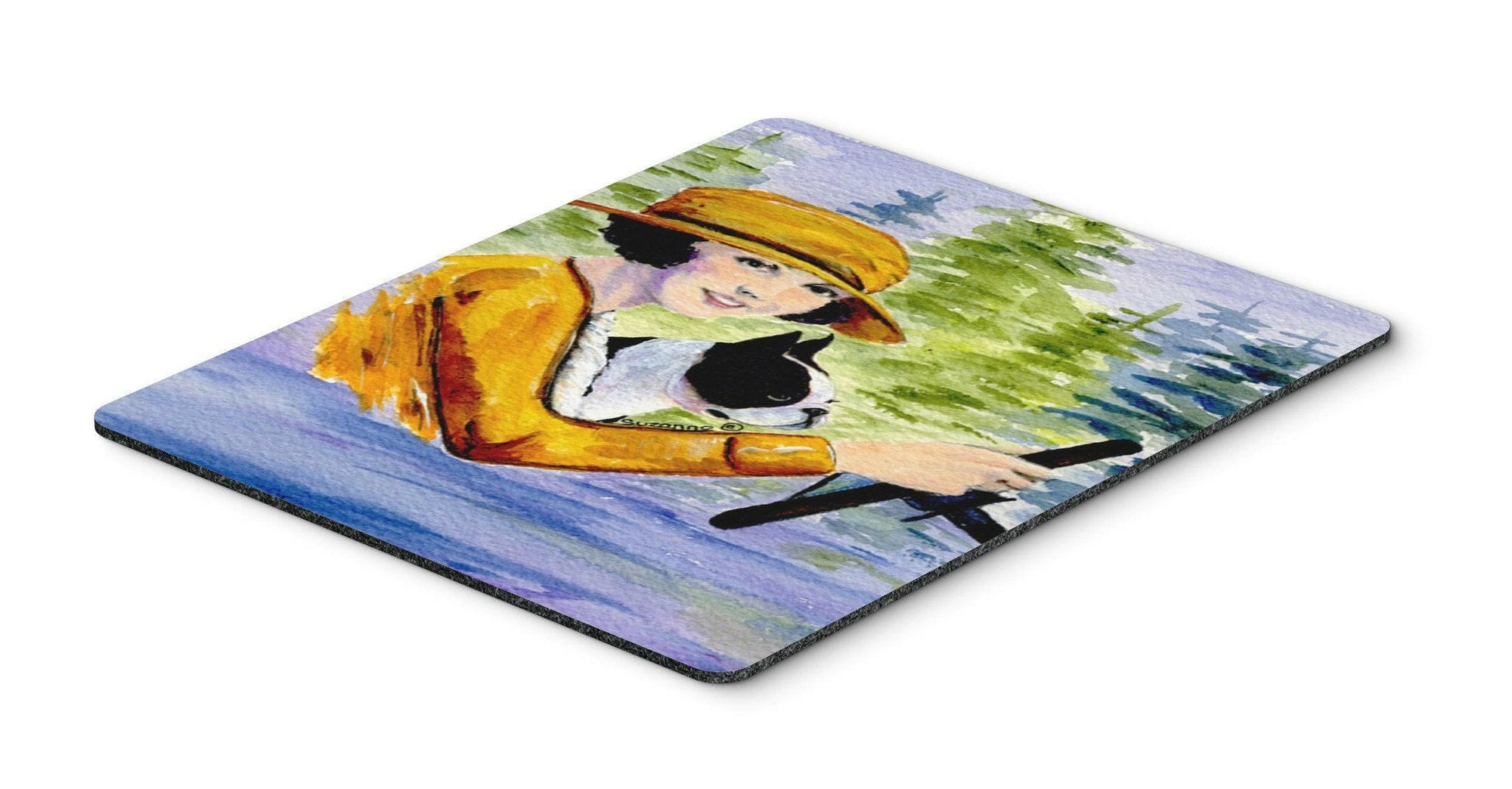 Woman driving with her Boston Terrier Mouse Pad, Hot Pad or Trivet by Caroline's Treasures