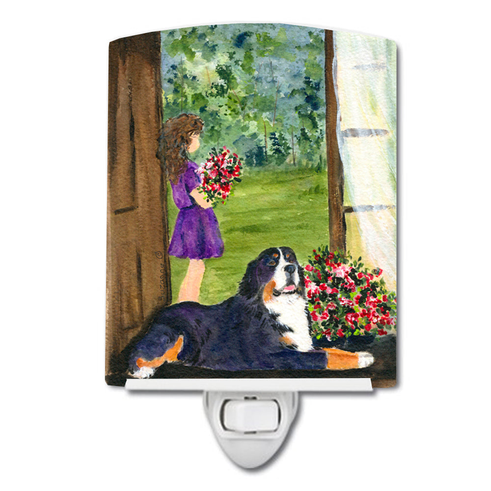 Little Girl with her Bernese Mountain Dog Ceramic Night Light SS8535CNL - the-store.com