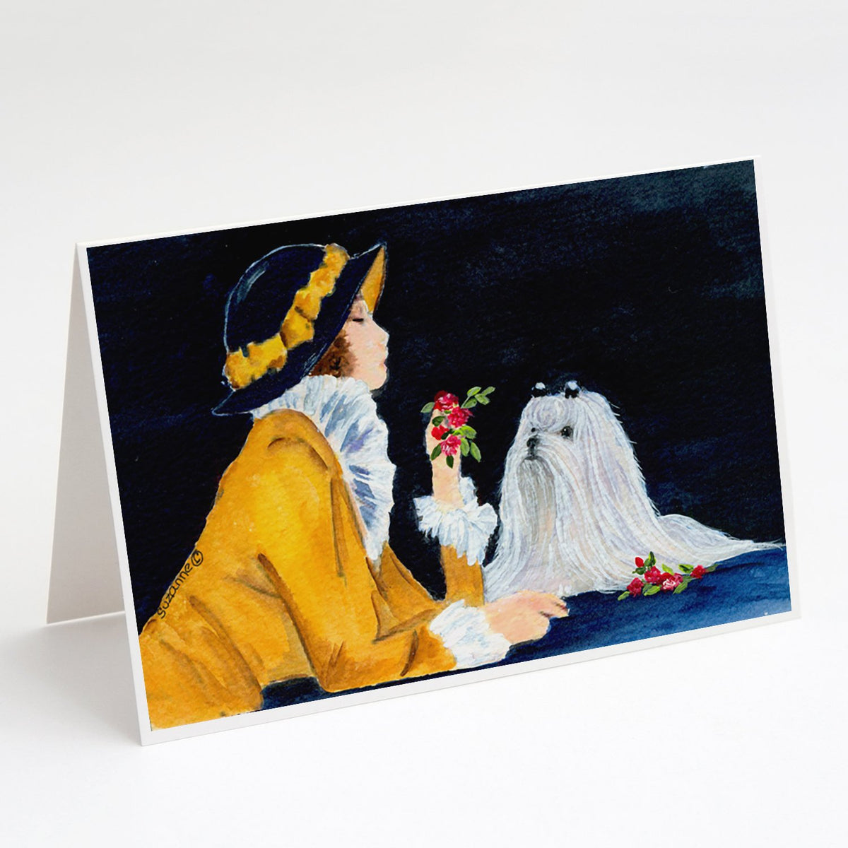 Buy this Lady with her Maltese Greeting Cards and Envelopes Pack of 8