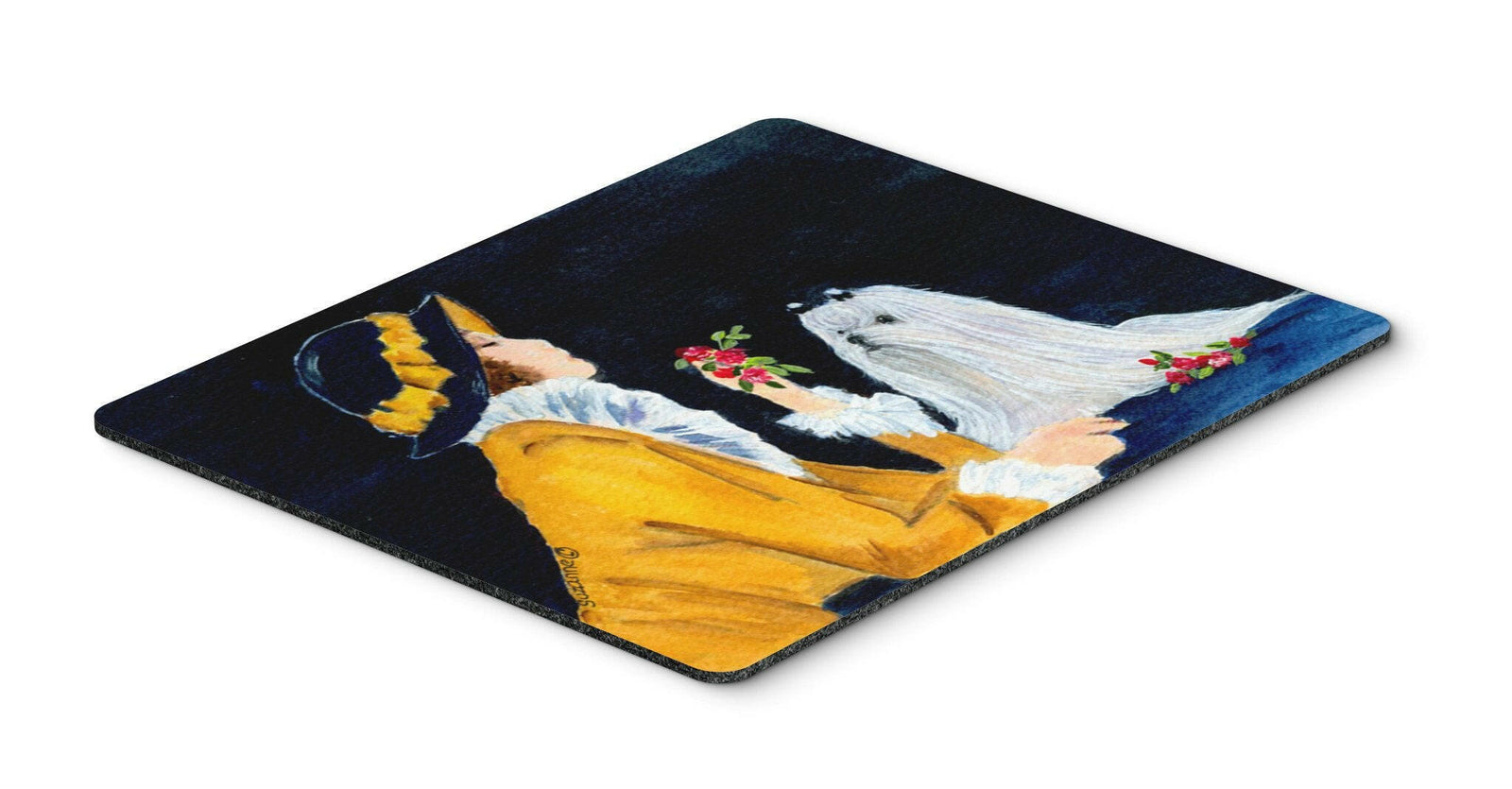 Lady with her Maltese Mouse Pad / Hot Pad / Trivet by Caroline's Treasures