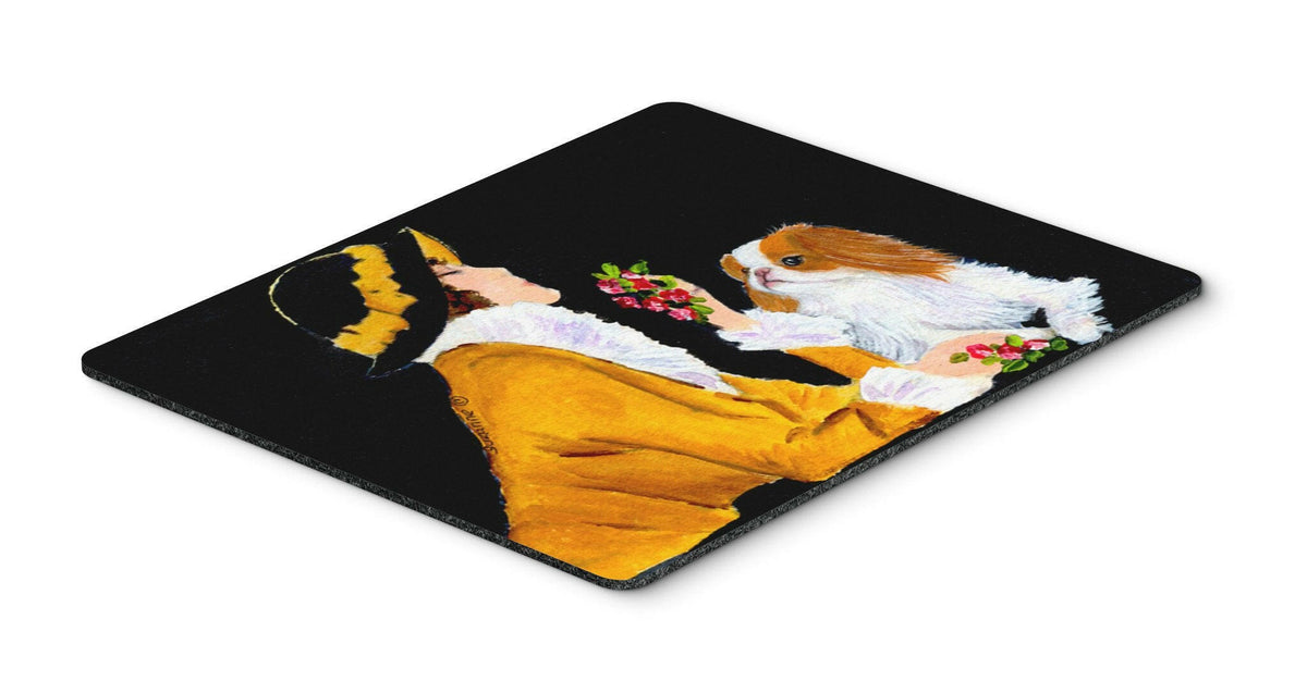 Lady with her Japanese Chin Mouse Pad / Hot Pad / Trivet by Caroline&#39;s Treasures