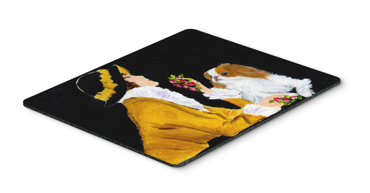 Lady with her Yorkie Mouse Pad / Hot Pad / Trivet by Caroline&#39;s Treasures