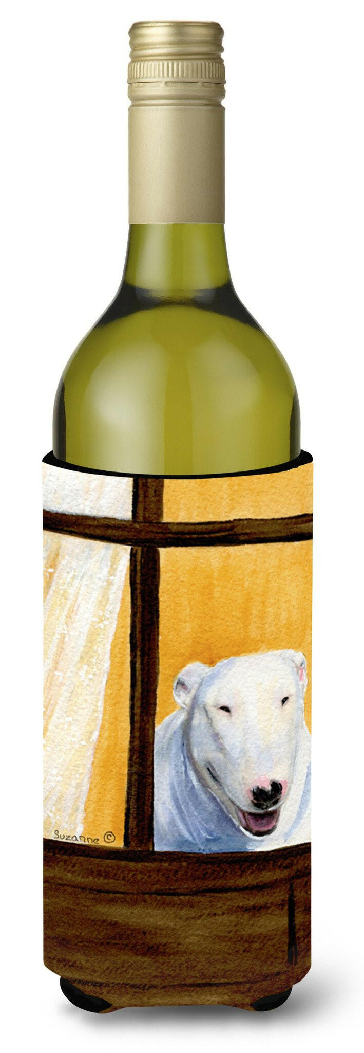 Bull Terrier Wine Bottle Beverage Insulator Beverage Insulator Hugger SS8542LITERK by Caroline&#39;s Treasures
