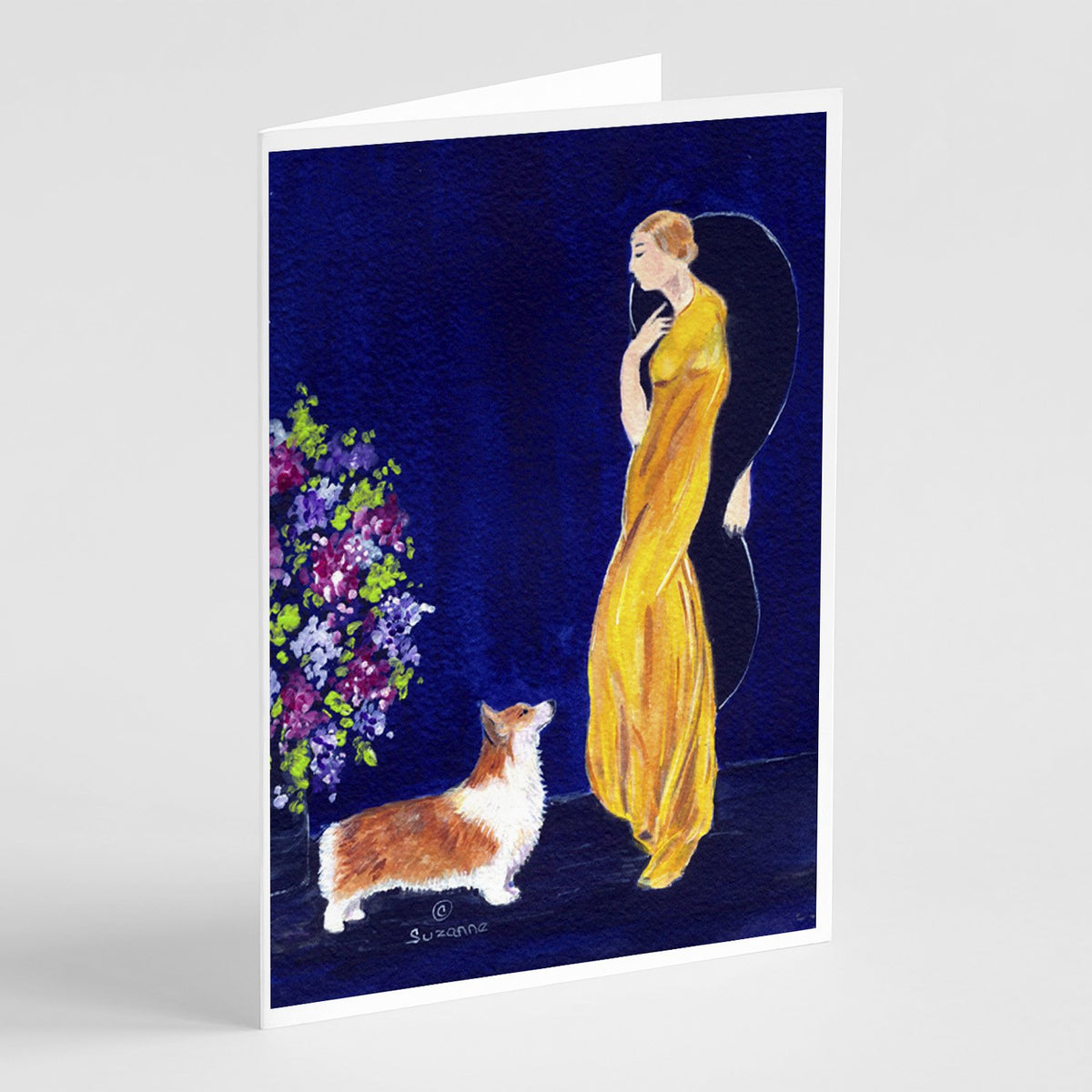 Buy this Lady with her Corgi Greeting Cards and Envelopes Pack of 8
