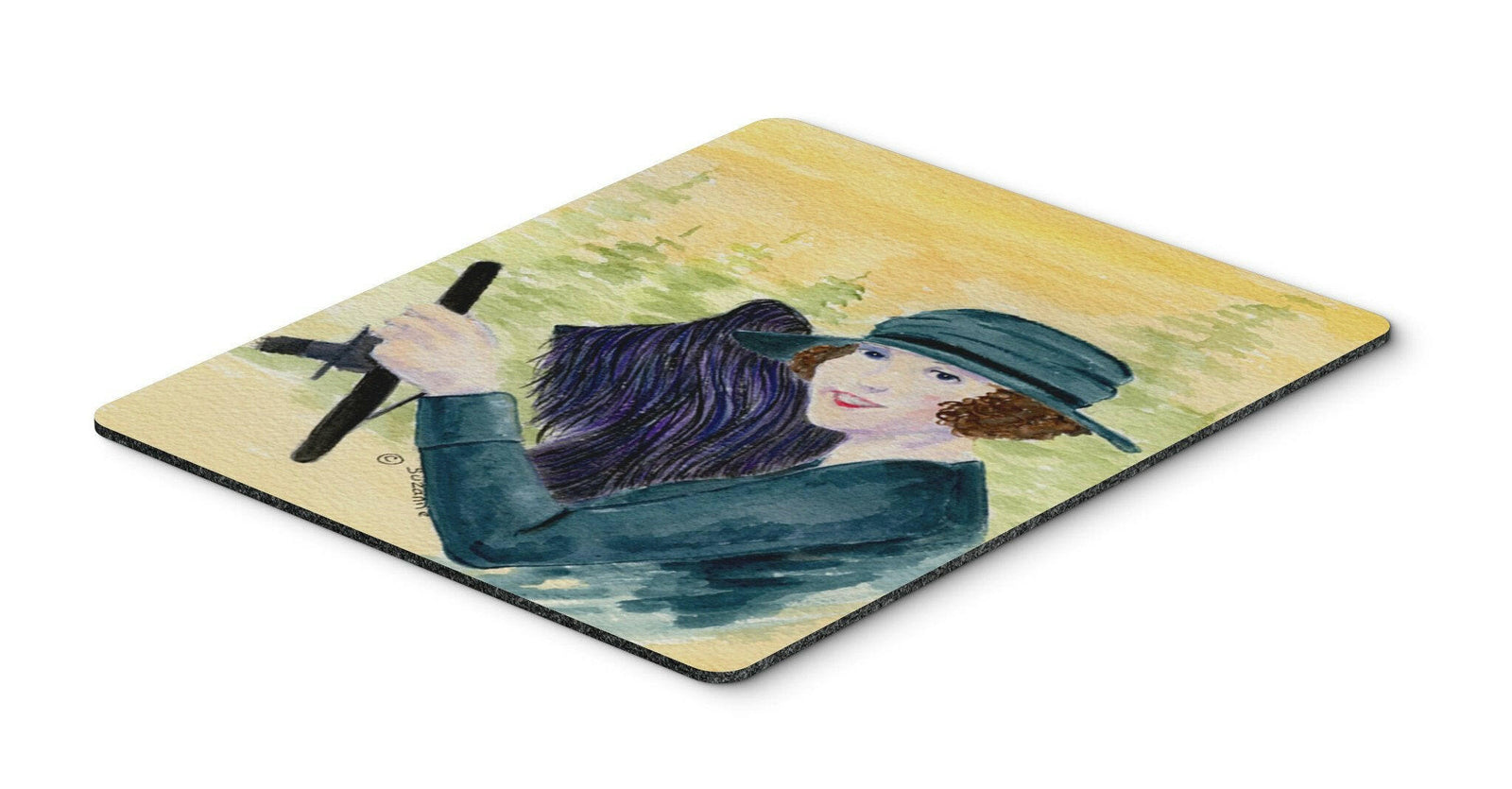 Lady driving with her Briard Mouse Pad, Hot Pad or Trivet by Caroline's Treasures