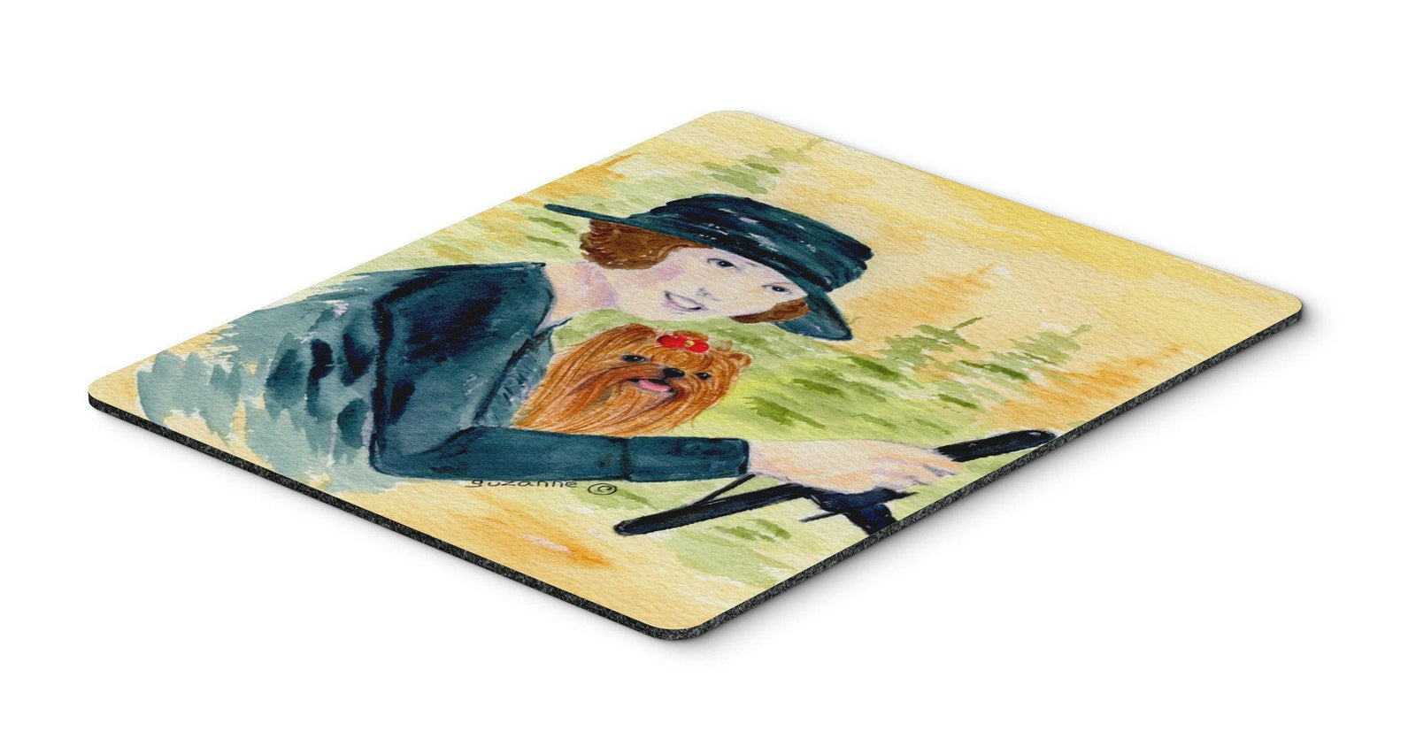 Lady driving with her Yorkie Mouse Pad, Hot Pad or Trivet by Caroline's Treasures