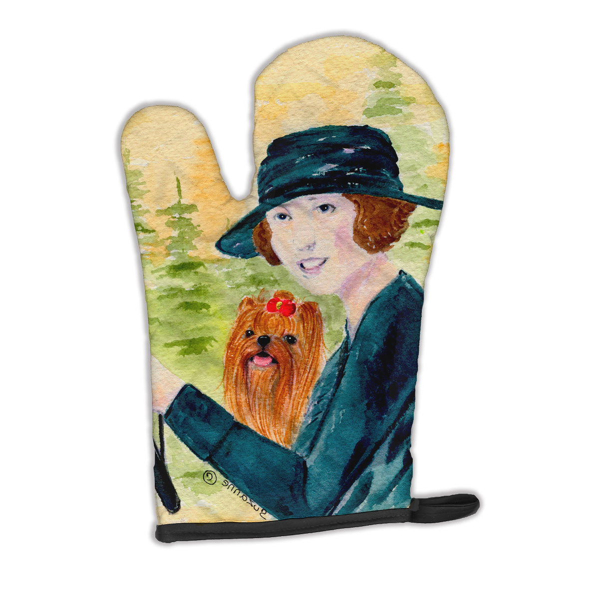 Lady driving with her Yorkie Oven Mitt SS8550OVMT