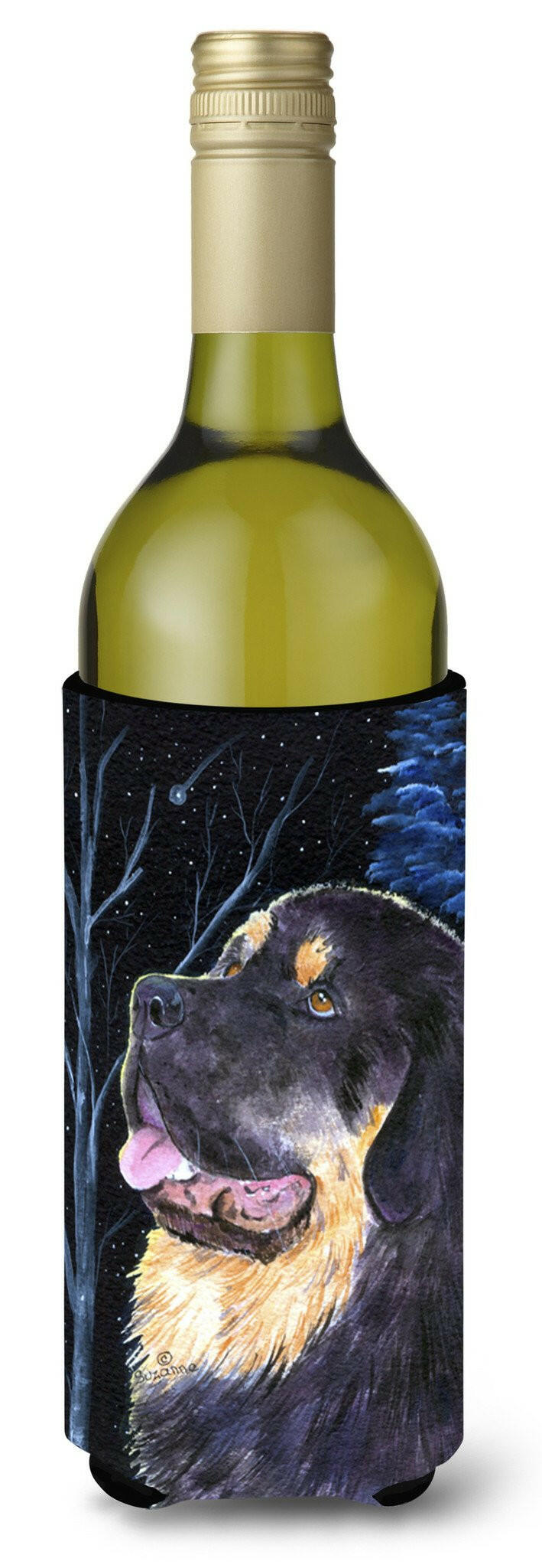 Starry Night Tibetan Mastiff Wine Bottle Beverage Insulator Beverage Insulator Hugger SS8552LITERK by Caroline&#39;s Treasures