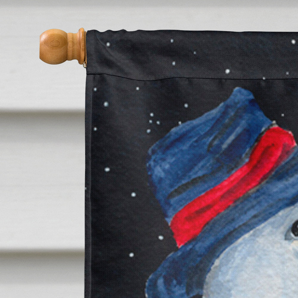 Snowman with Chow Chow Flag Canvas House Size  the-store.com.