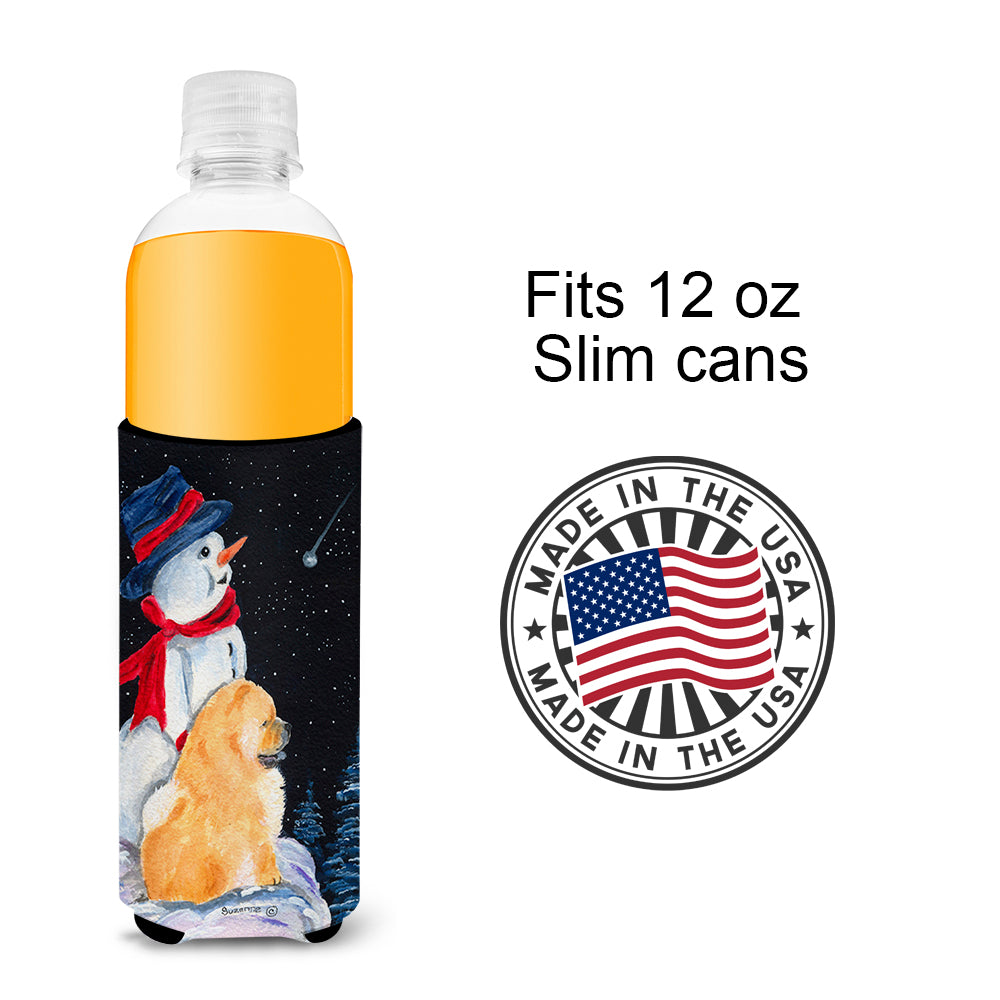 Snowman with Chow Chow Ultra Beverage Insulators for slim cans SS8554MUK.