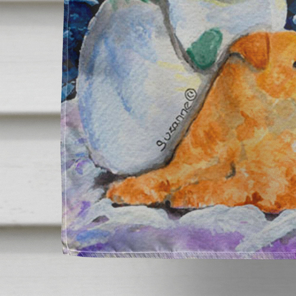 Snowman with Lakeland Terrier Flag Canvas House Size  the-store.com.