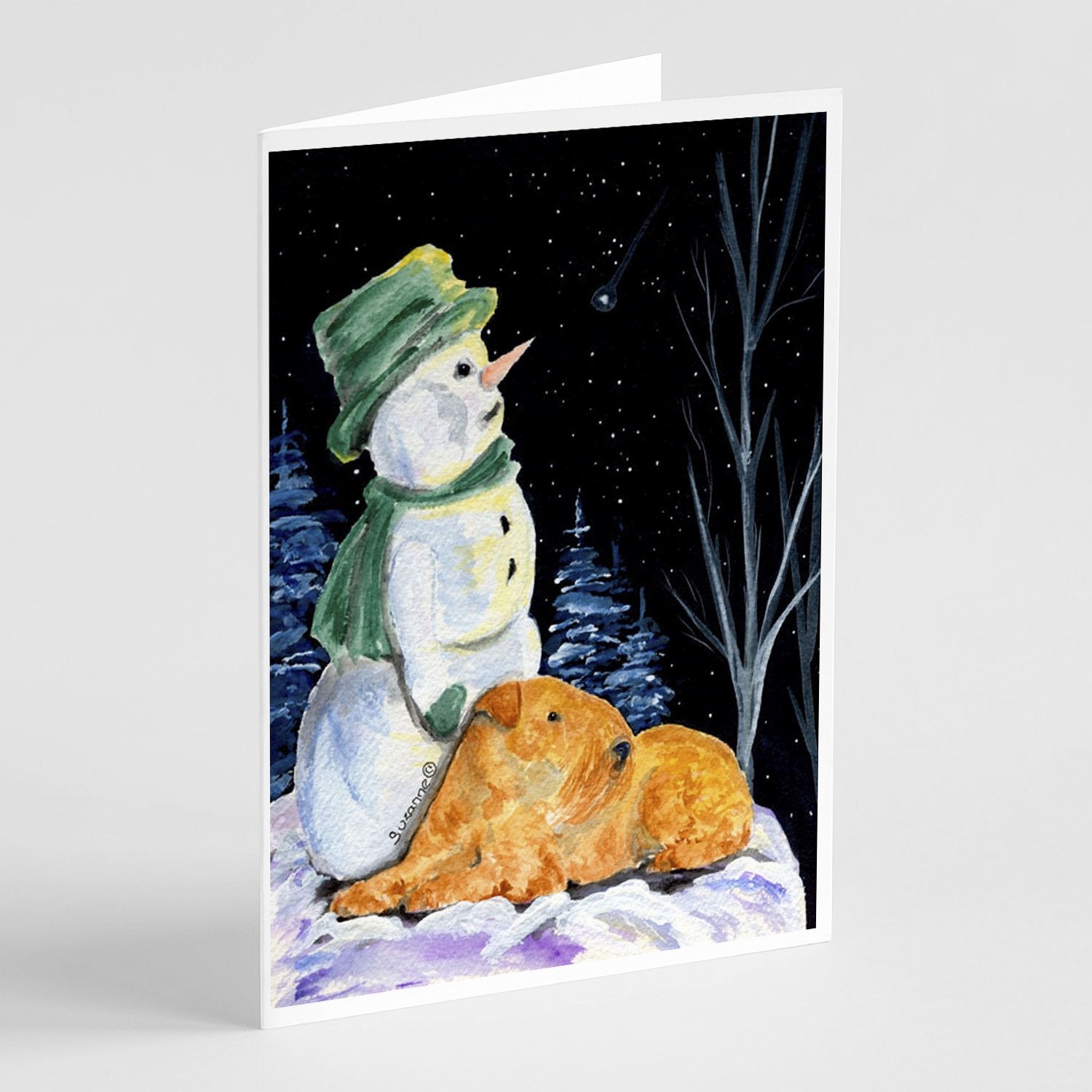 Buy this Snowman with Lakeland Terrier Greeting Cards and Envelopes Pack of 8