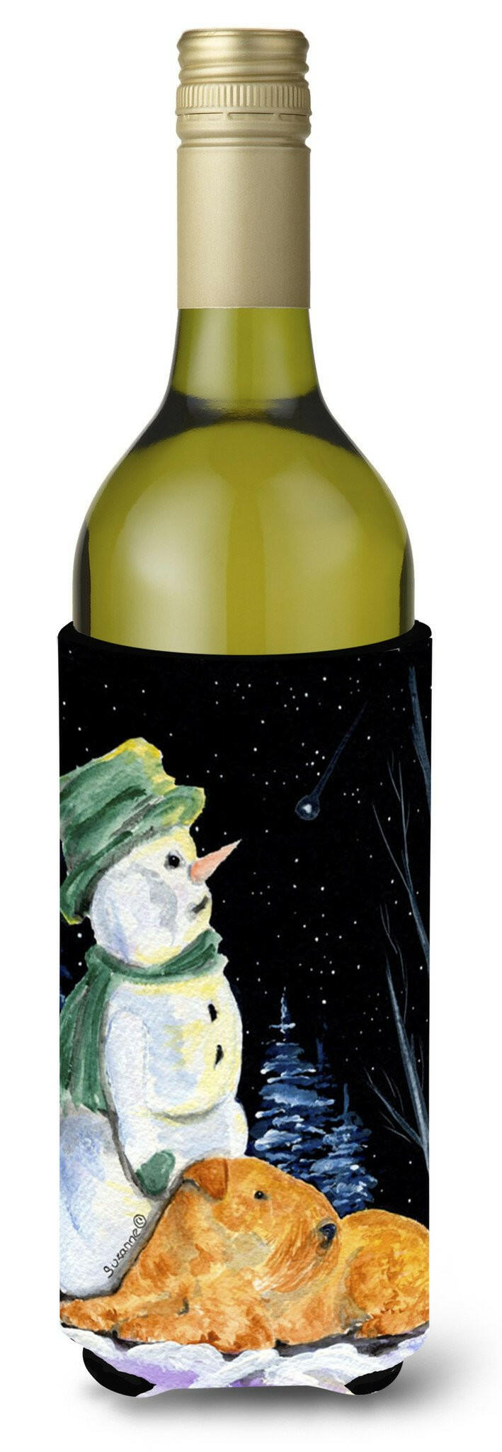 Snowman with Lakeland Terrier Wine Bottle Beverage Insulator Beverage Insulator Hugger by Caroline&#39;s Treasures