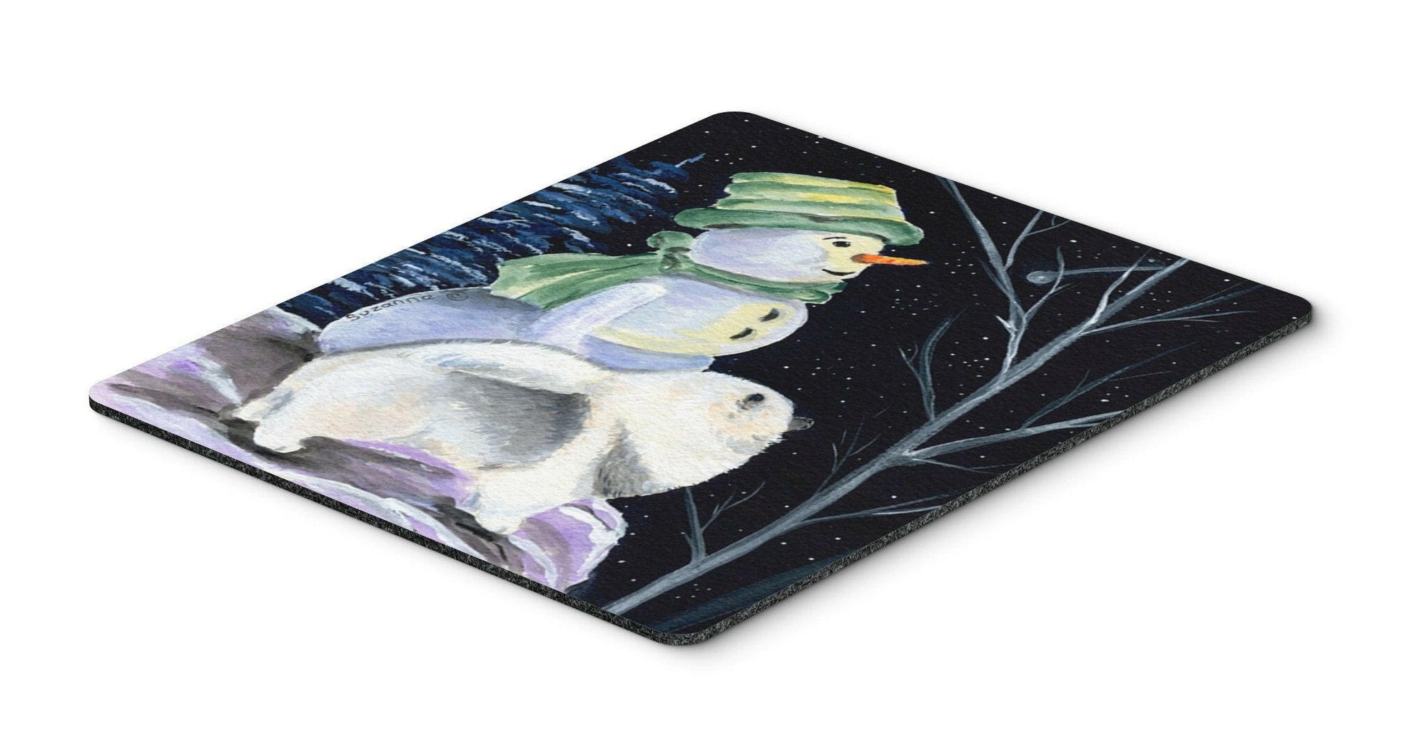 Snowman with Keeshond Mouse Pad, Hot Pad or Trivet by Caroline's Treasures