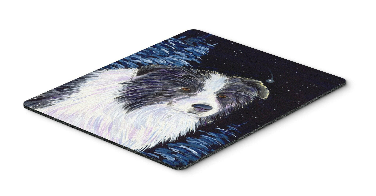 Starry Night Border Collie Mouse Pad, Hot Pad or Trivet by Caroline's Treasures