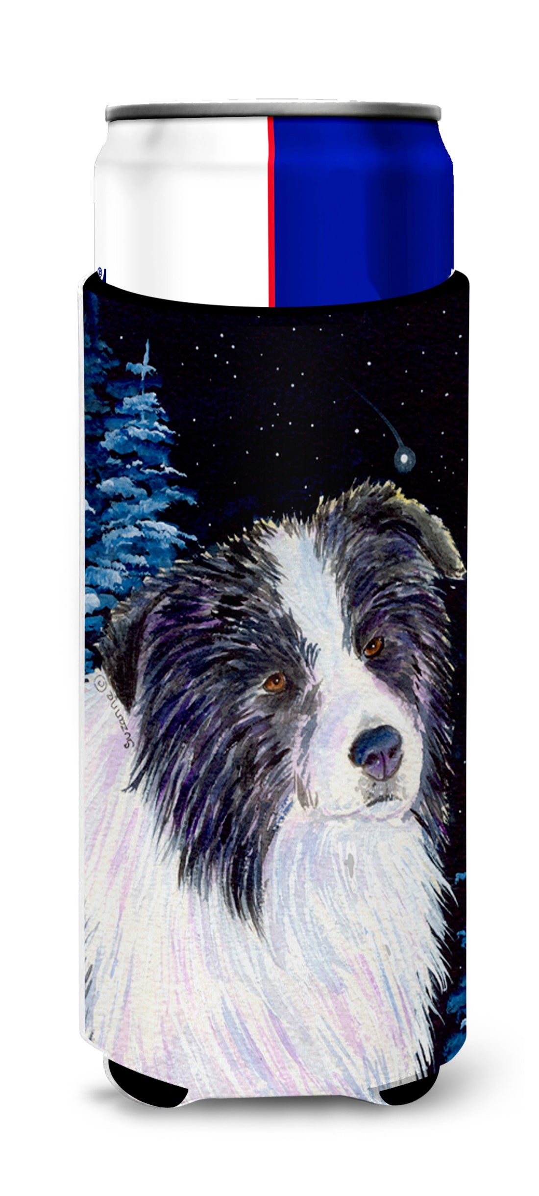 Starry Night Border Collie Ultra Beverage Insulators for slim cans SS8558MUK.