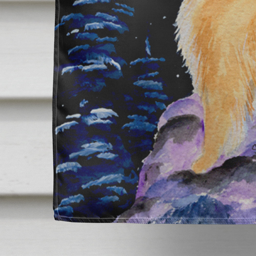 Golden Retriever Flag with Snowman in red Hat Canvas House Size  the-store.com.