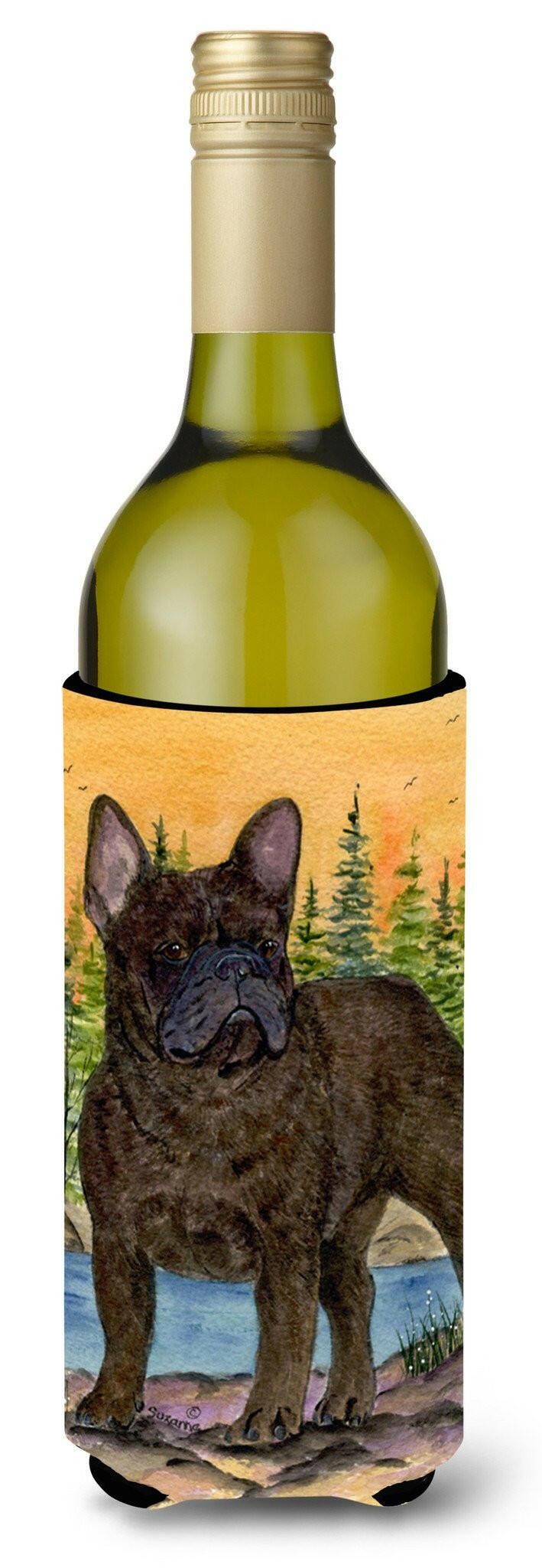 French Bulldog Wine Bottle Beverage Insulator Beverage Insulator Hugger SS8597LITERK by Caroline&#39;s Treasures