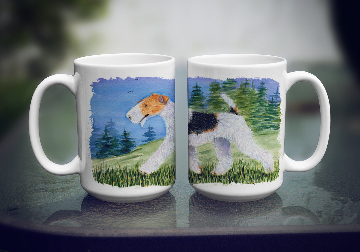 Fox Terrier Dishwasher Safe Microwavable Ceramic Coffee Mug 15 ounce SS8599CM15  the-store.com.