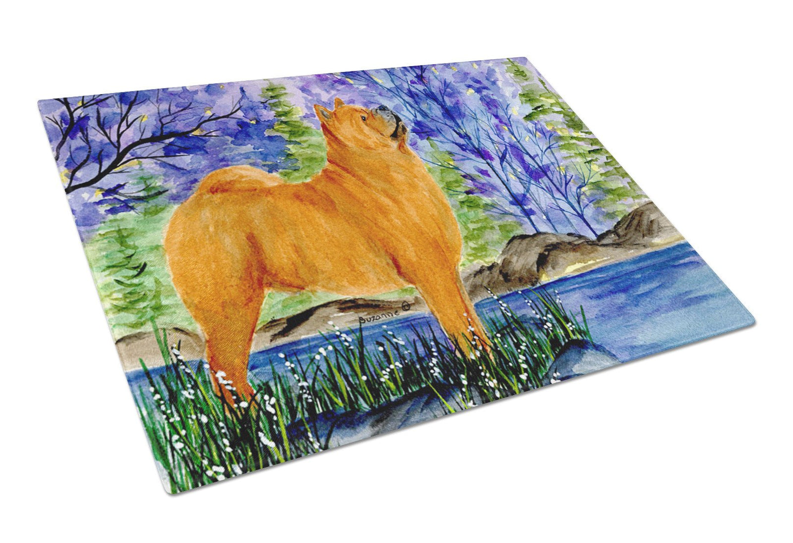 Chow Chow Glass Cutting Board Large by Caroline's Treasures