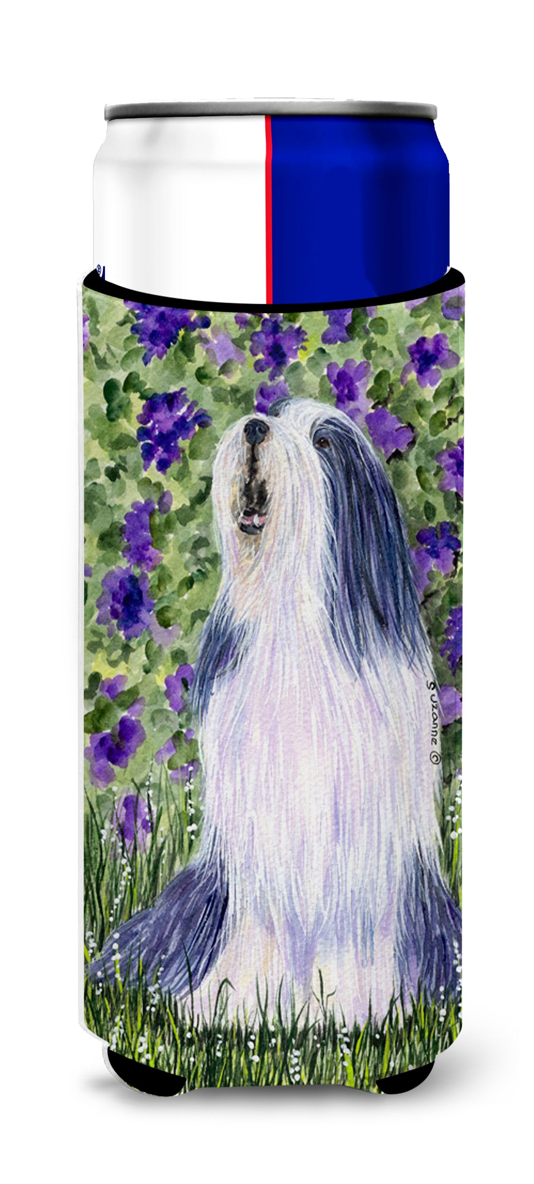 Bearded Collie Ultra Beverage Insulators for slim cans SS8602MUK.