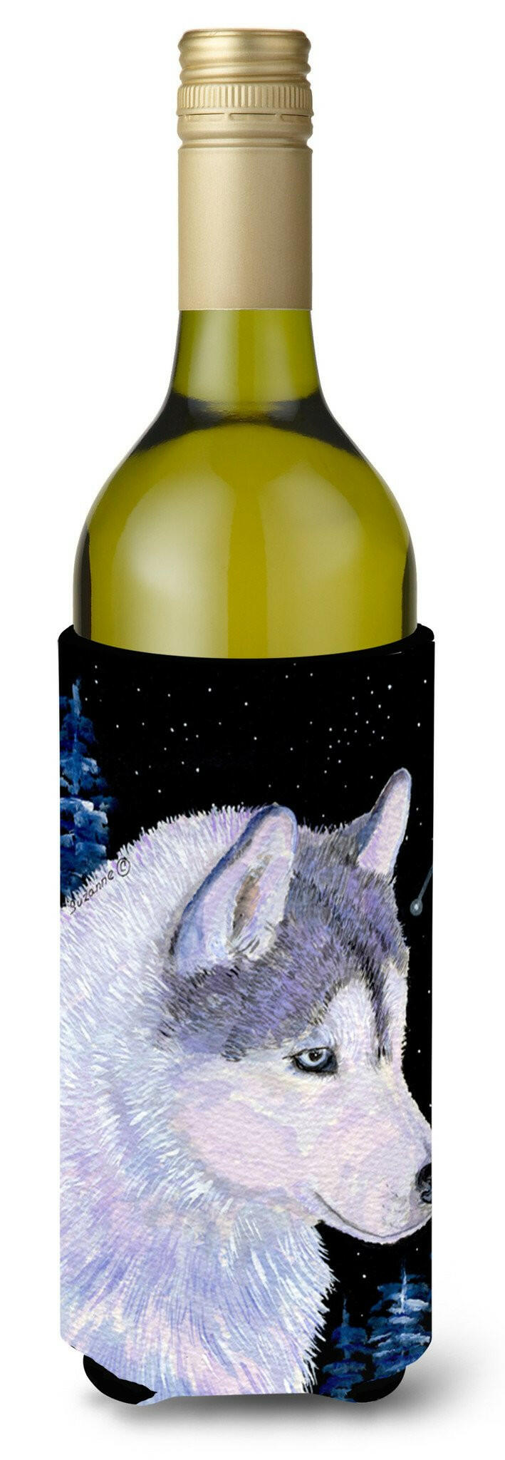 Siberian Husky Wine Bottle Beverage Insulator Beverage Insulator Hugger SS8617LITERK by Caroline&#39;s Treasures