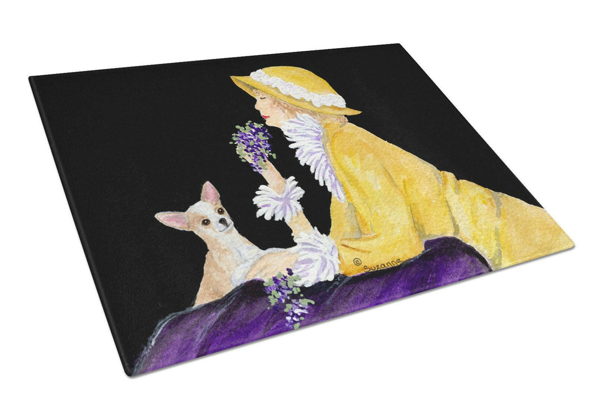Chihuahua Glass Cutting Board Large by Caroline&#39;s Treasures