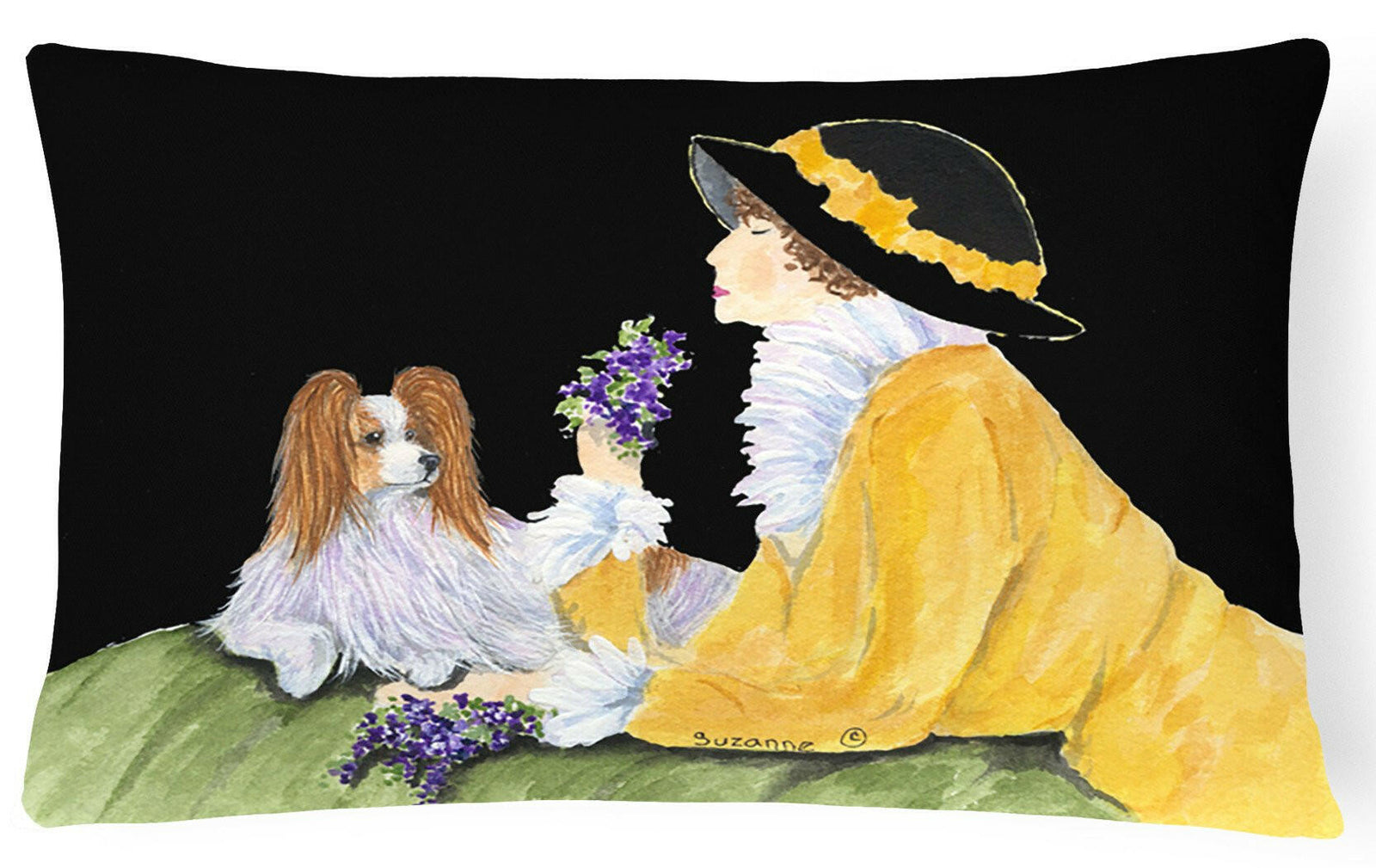 Papillon Decorative   Canvas Fabric Pillow by Caroline's Treasures