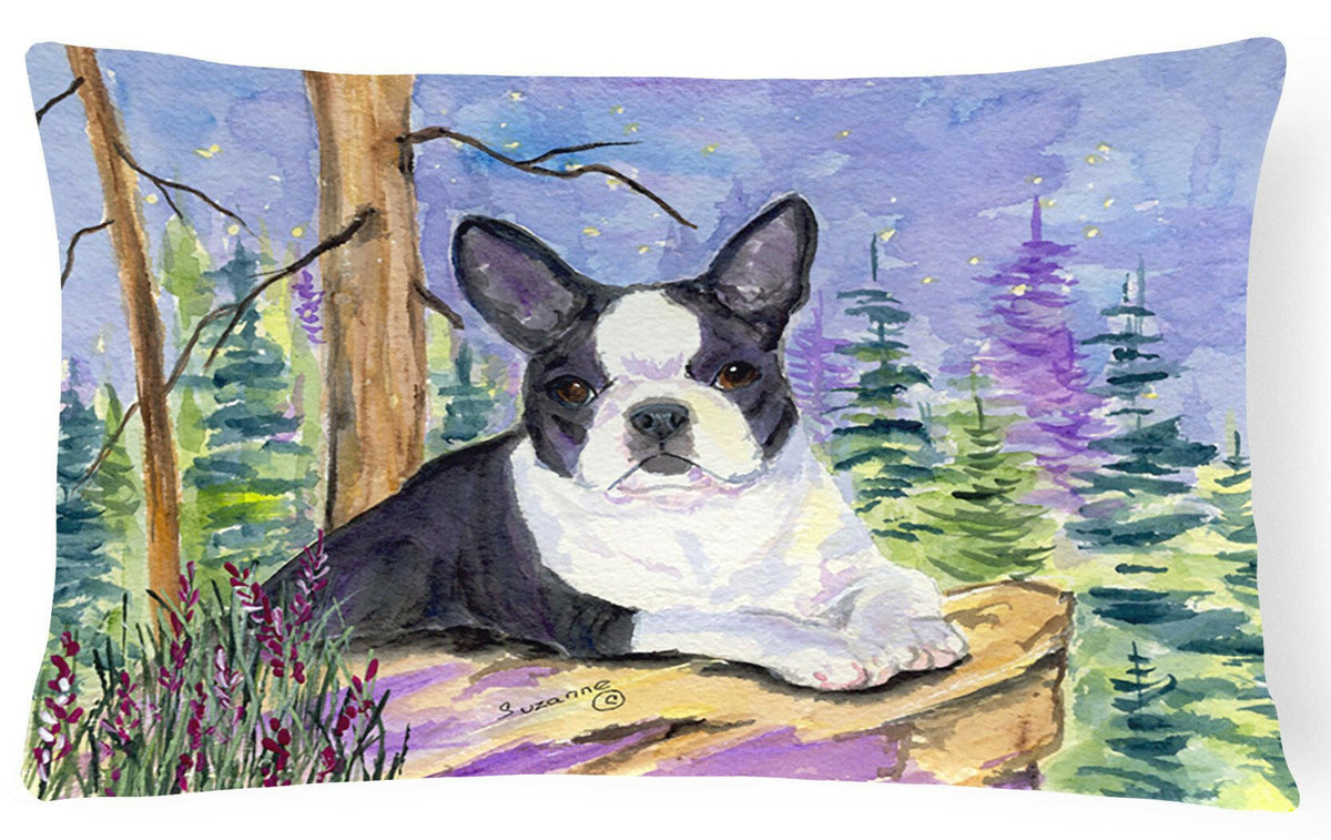 Boston Terrier Decorative   Canvas Fabric Pillow by Caroline&#39;s Treasures