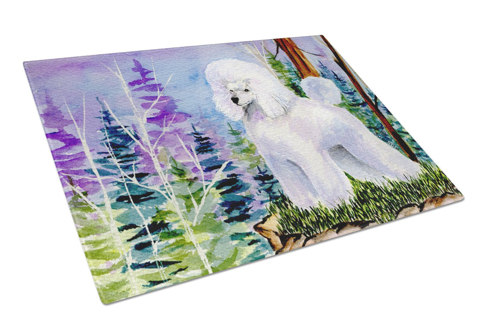 Poodle Glass Cutting Board Large by Caroline's Treasures