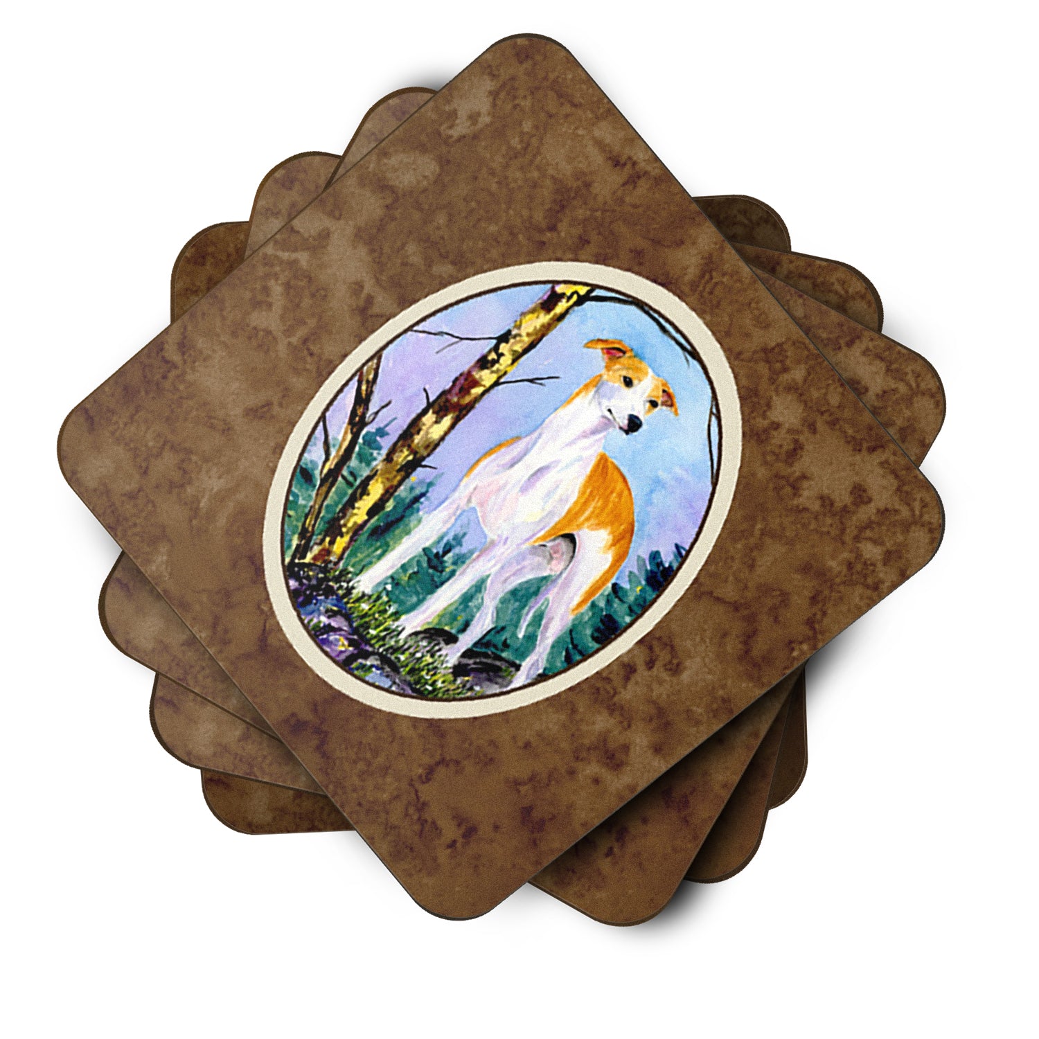 Set of 4 Whippet Foam Coasters - the-store.com
