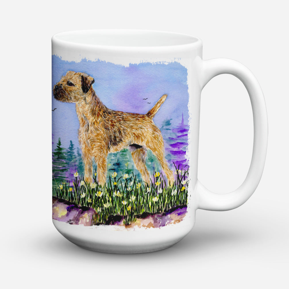 Border Terrier Dishwasher Safe Microwavable Ceramic Coffee Mug 15 ounce SS8664CM15  the-store.com.