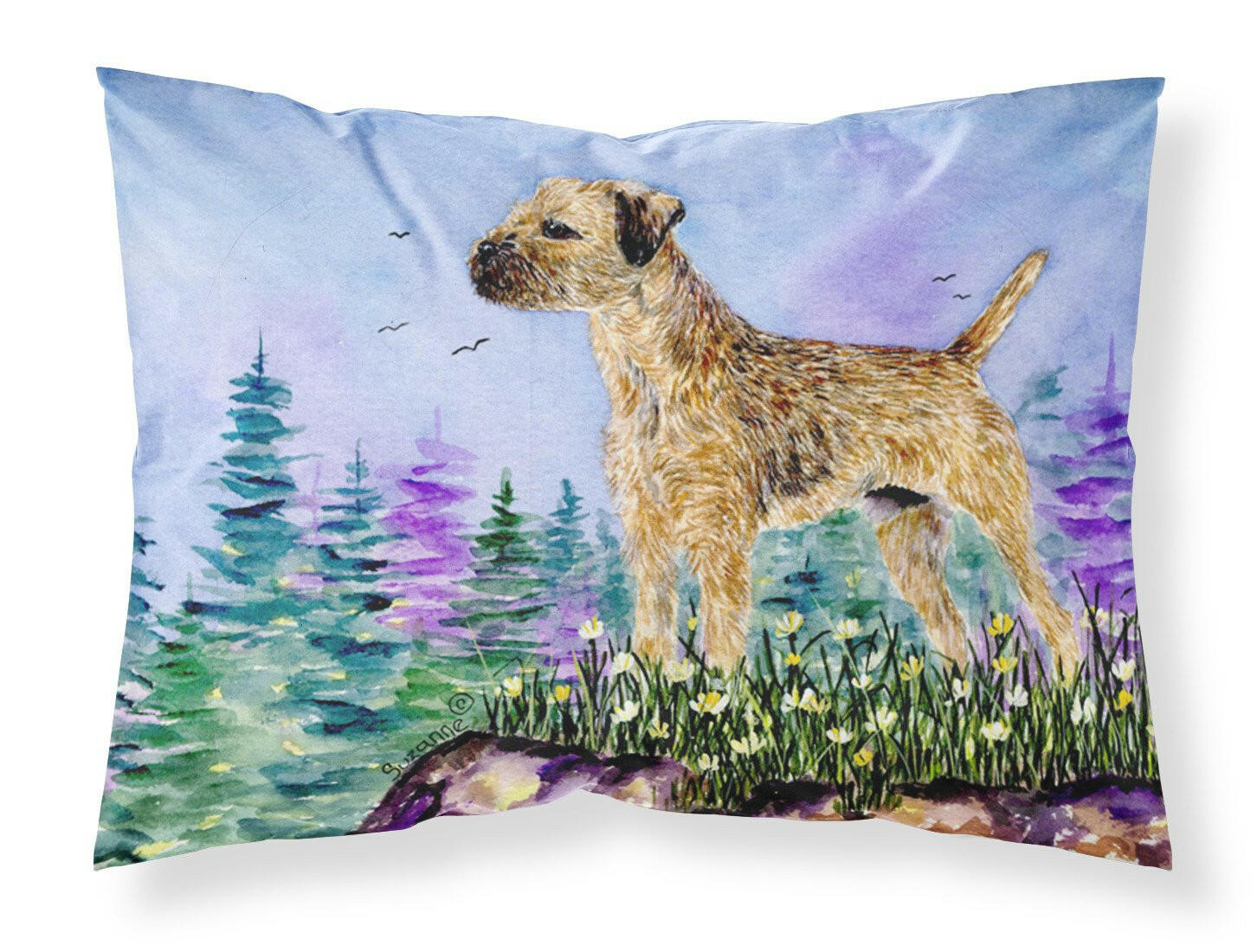 Border Terrier Moisture wicking Fabric standard pillowcase by Caroline's Treasures