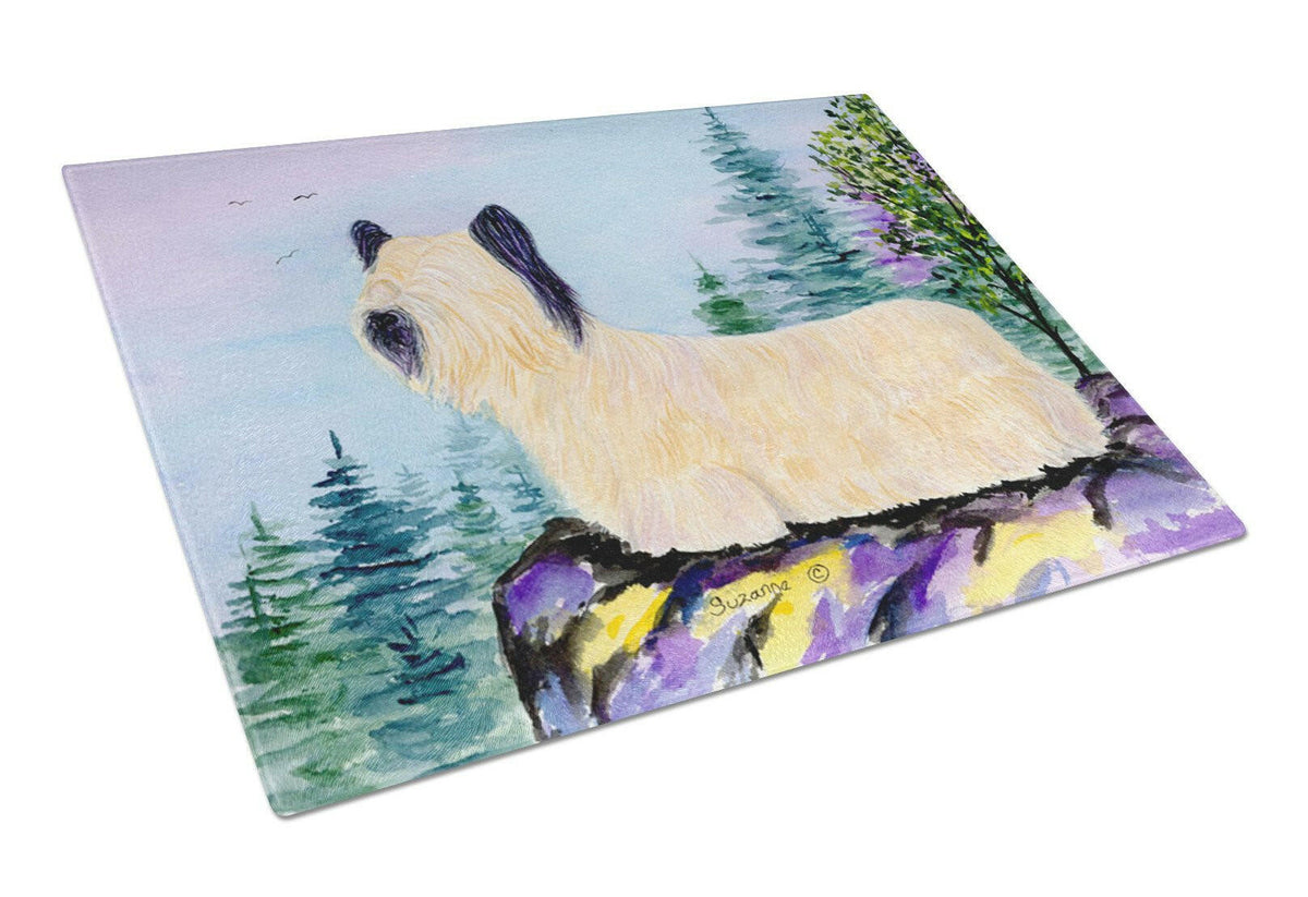 Skye Terrier Glass Cutting Board Large by Caroline&#39;s Treasures
