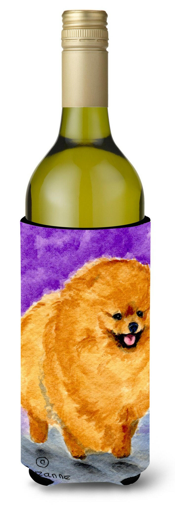 Pomeranian Wine Bottle Beverage Insulator Beverage Insulator Hugger SS8681LITERK by Caroline&#39;s Treasures