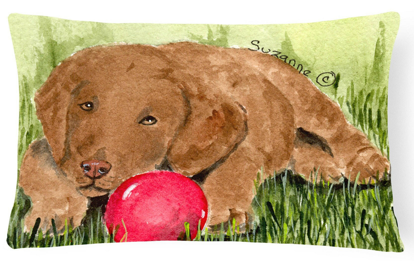 Curly Coated Retriever Decorative   Canvas Fabric Pillow by Caroline's Treasures