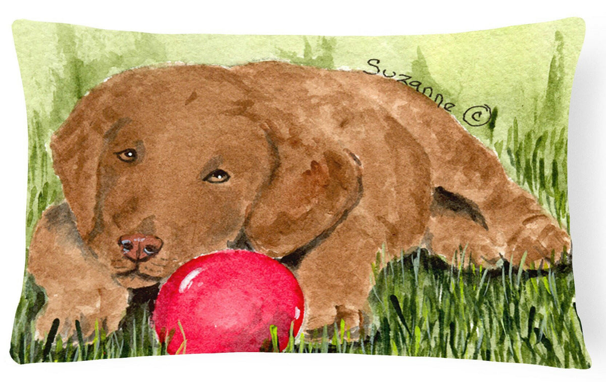 Curly Coated Retriever Decorative   Canvas Fabric Pillow by Caroline&#39;s Treasures