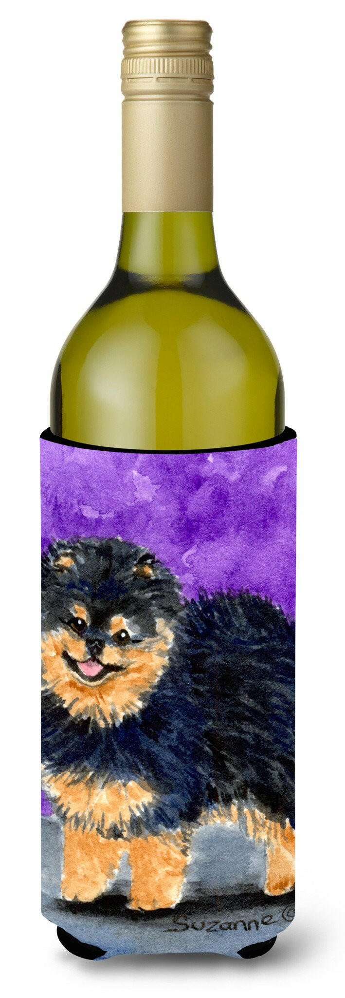 Pomeranian Wine Bottle Beverage Insulator Beverage Insulator Hugger SS8687LITERK by Caroline&#39;s Treasures