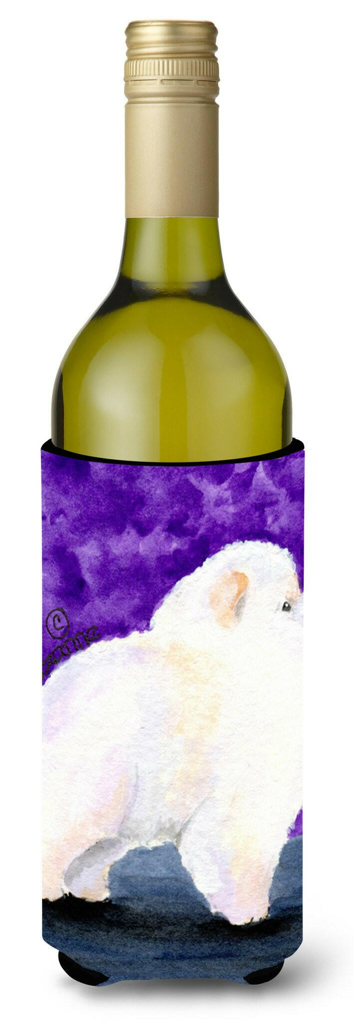 Pomeranian Wine Bottle Beverage Insulator Beverage Insulator Hugger SS8688LITERK by Caroline&#39;s Treasures