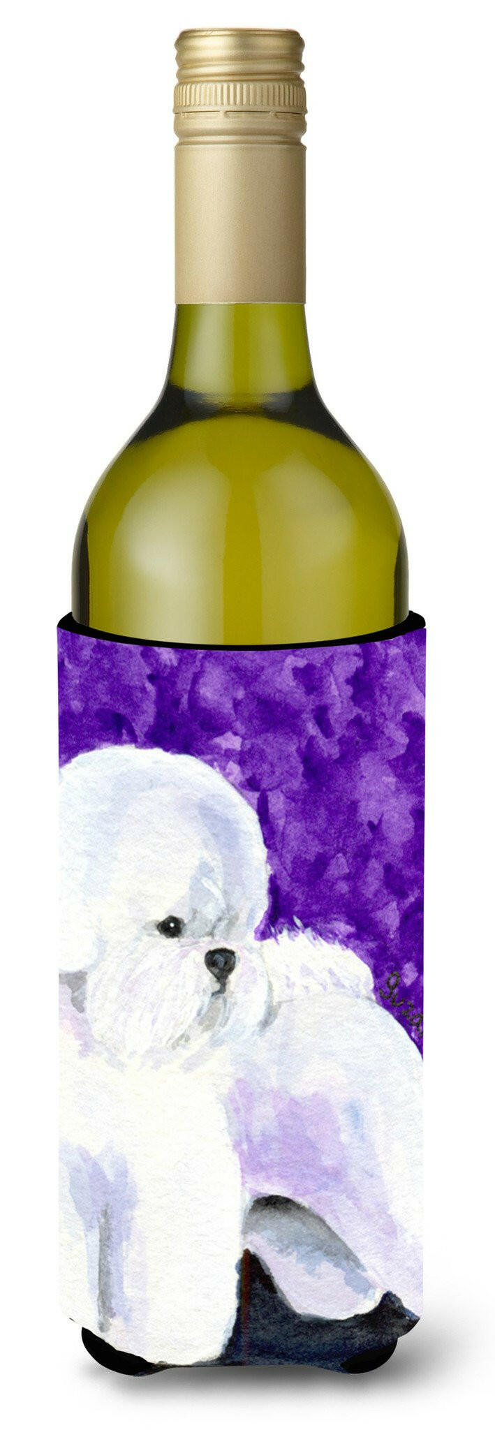 Bichon Frise Wine Bottle Beverage Insulator Beverage Insulator Hugger SS8692LITERK by Caroline&#39;s Treasures
