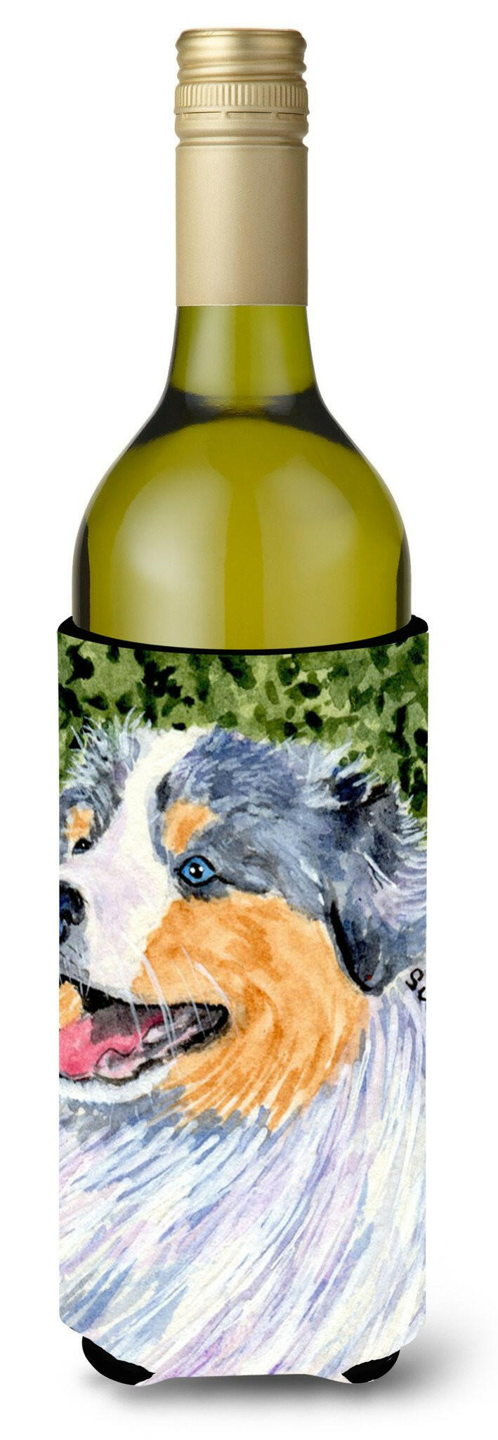 Australian Shepherd Wine Bottle Beverage Insulator Beverage Insulator Hugger SS8736LITERK by Caroline&#39;s Treasures