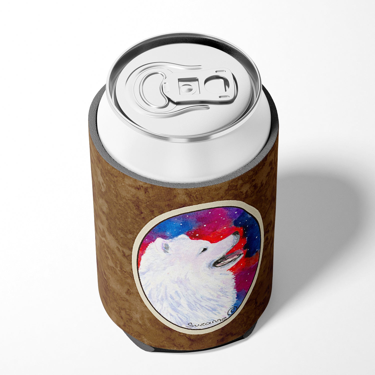 Samoyed Can or Bottle Beverage Insulator Hugger.