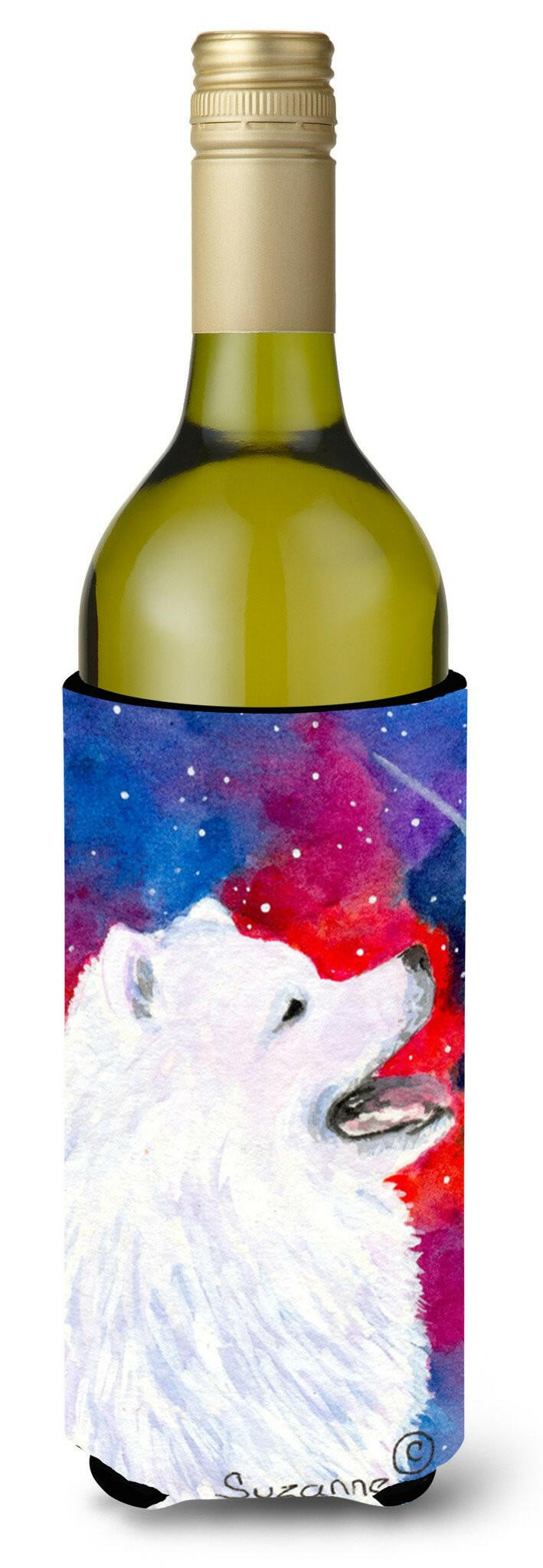 Samoyed Wine Bottle Beverage Insulator Beverage Insulator Hugger SS8752LITERK by Caroline&#39;s Treasures