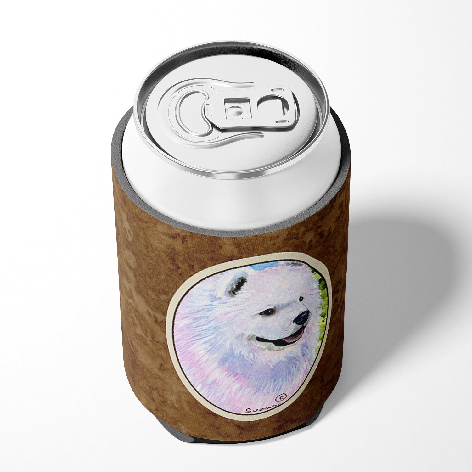 Samoyed Can or Bottle Beverage Insulator Hugger.