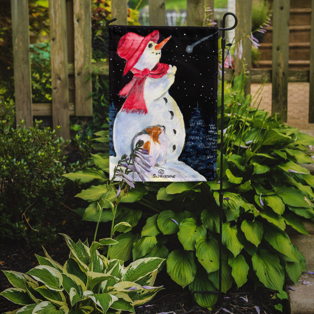 Caroline's Treasures Snowman with Papillon Garden Flag - Outdoor Decorative Yard Flag