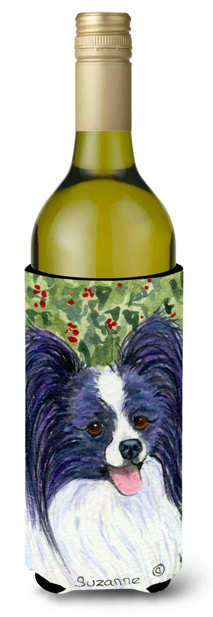 Papillon Wine Bottle Beverage Insulator Beverage Insulator Hugger SS8811LITERK by Caroline&#39;s Treasures