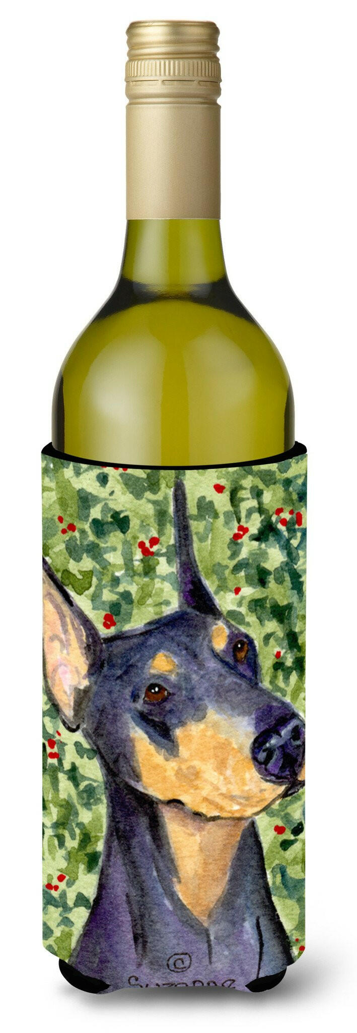 Doberman Wine Bottle Beverage Insulator Beverage Insulator Hugger SS8812LITERK by Caroline&#39;s Treasures