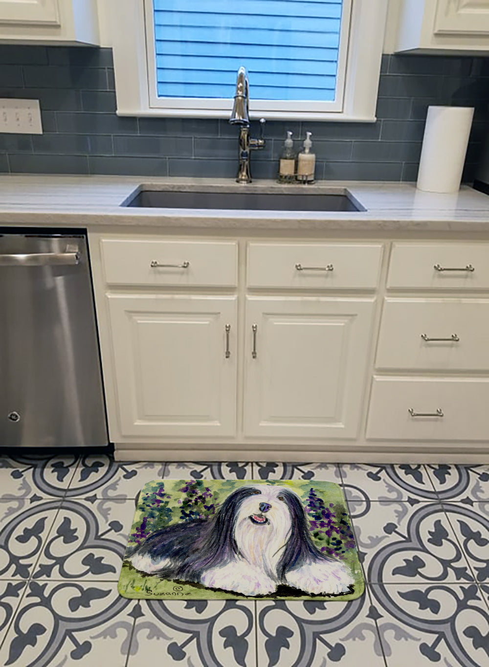 Bearded Collie Machine Washable Memory Foam Mat SS8816RUG - the-store.com