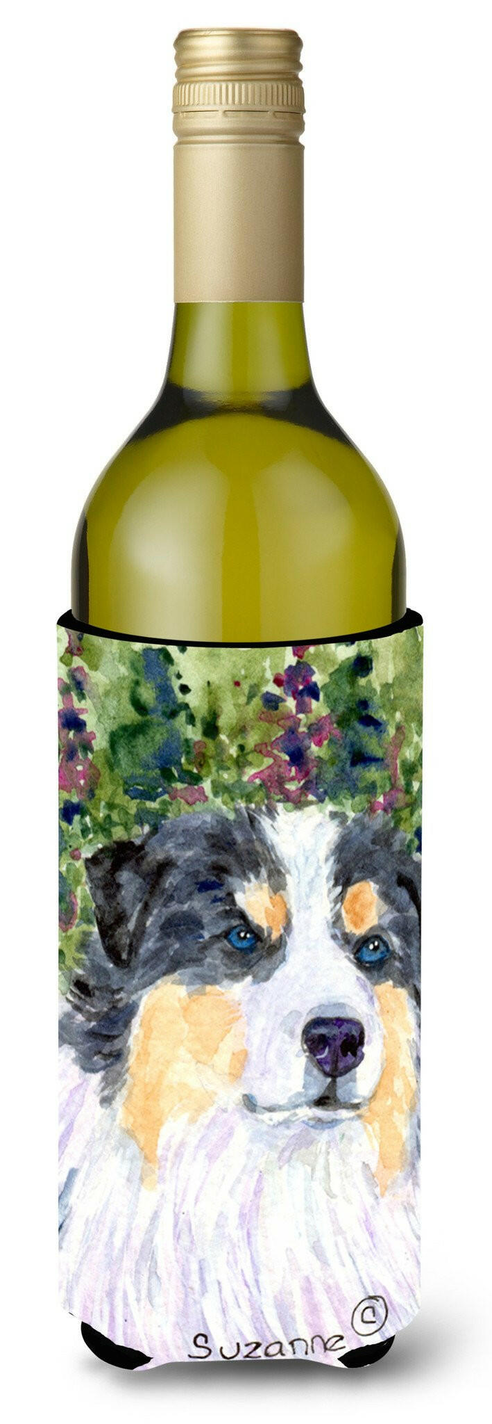 Australian Shepherd Wine Bottle Beverage Insulator Beverage Insulator Hugger SS8821LITERK by Caroline&#39;s Treasures