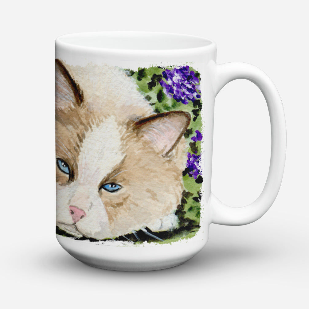 Cat Dishwasher Safe Microwavable Ceramic Coffee Mug 15 ounce SS8825CM15  the-store.com.
